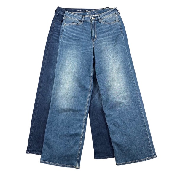Old Navy Denim - Lot 2 Old Navy Wow Wide Leg Jeans Womens Size 10 High Rise Stretch Denim